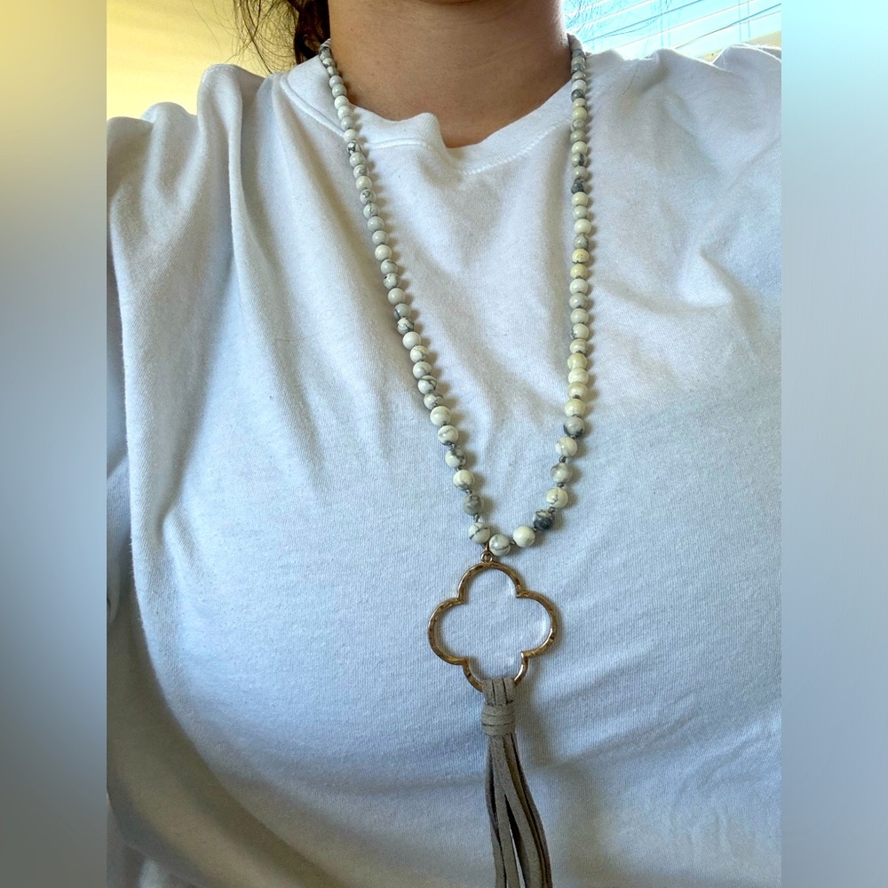 Francesca’s beaded clover necklace. Worn a couple times. In great condition